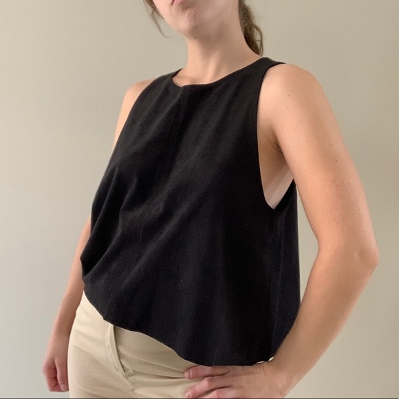 Aritzia Wilfred Black Faux Suede Tank 🐈‍⬛ - Picture 3 of 5